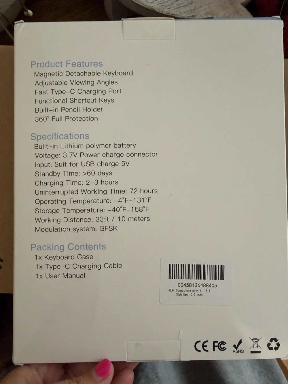 Wireless Keyboard Case – White Packaging